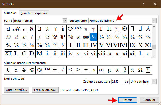 Como colocar fração no Word 365